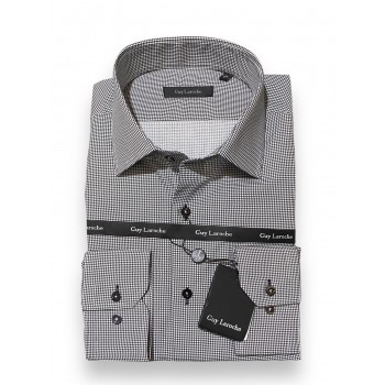 GUY LAROCHE ΠΟΥΚΑΜΙΣΟ ΜΕ ΜΙΚΡΟΣΧΕΔΙΟ COMFORT FIT GLDW28732/CL ΜΑΥΡΟ-ΛΕΥΚΟ